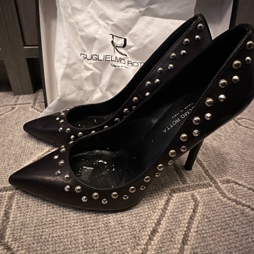Black Studded Women's Heels